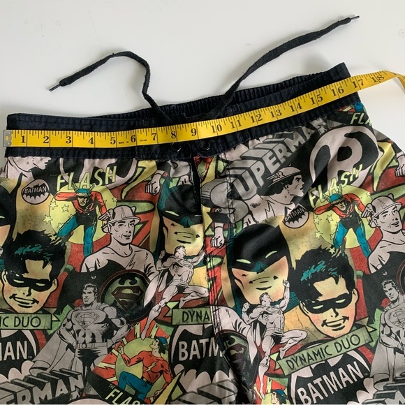 DC Comics BATMAN ROBin SUPERMAN SWIM TRUNKS mens large,‎ cartoon print, - Picture 6 of 9